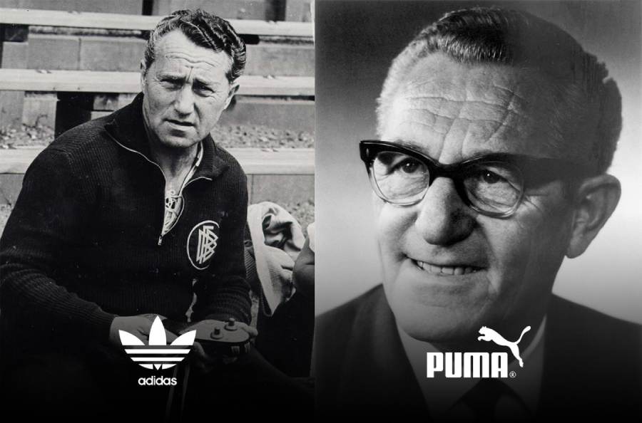 Los dos hermanos Dassler: Adolf (a la izquierda) y Rudolf (a la derecha)